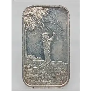 Gentleman Golfing 1 oz Silver Bar VINTAGE (2)