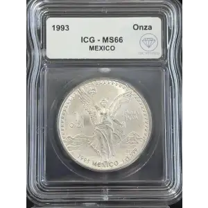 1993 Mexican 1 onza Silver Libertad ICG MS66 - IDC Verified