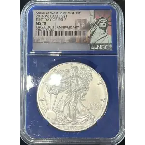 2016 W Eagle Amer. Silver Eagle NGC MS70 FDOI Struck at West Point Mint, NY