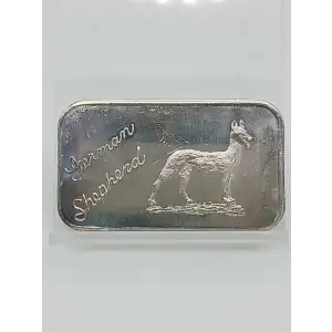 1973 German Shepherd 1 oz Silver Bar The Justice Mint VINTAGE (2)