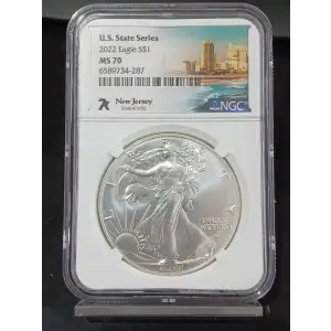2022 Silver Eagle NGC MS-70 Eagle Landing T-2 New Jersey U.S. State Series (2)