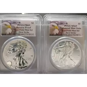 2013-W American Silver Eagle PCGS 2-Coin Set (MS69/PR69)