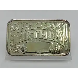 1984 Happy Birthday 1 oz Silver Bar VINTAGE