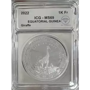 2022 Equatorial Guinea Giraffe ICG MS69 IDC Verified