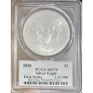 2020 $1 Silver Eagle First Strike Leonard Buckley 1 of 1000