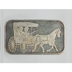 Stagecoach 1 oz Silver Bar VINTAGE Silver Towne (2)