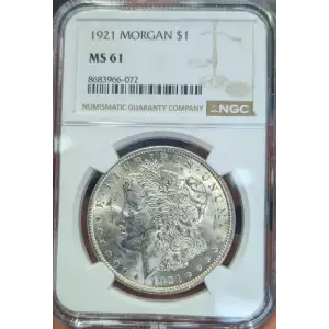 Morgan Silver Dollar (1921) NGC/PCGS MS 61 (2)