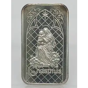 1978 Christmas Mother Mary and Child 1 oz Silver Bar Madison Mint VINTAGE (2)