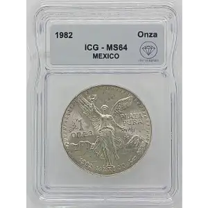 1982 Mexican 1 oz Silver Libertad Coin ICG MS64 IDC Verified