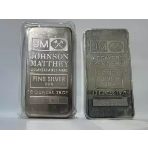 10 oz Johnson Matthey Silver Bar (Plain Back) (2)