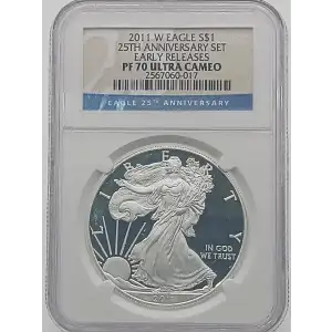 2011 W American Silver Eagle NGC PF70 UC ER 25th Anniversary