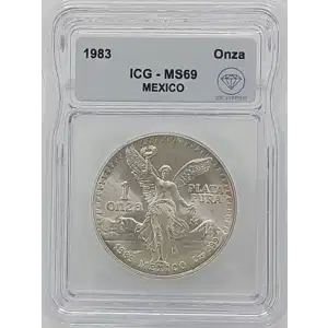1983 Mexican 1 oz Silver Libertad Coin ICG MS69 IDC Verified