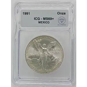 1991 Mexican 1 oz Silver Libertad Coin ICG MS69+ IDC Verified