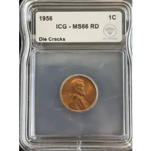 1956 Lincoln Wheat Cent ICG MS66 Red Die Cracks IDC Verified