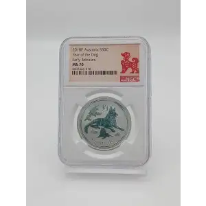 2018-P Australia 1/2 oz Silver Year of The Dog NGC MS70 (3)