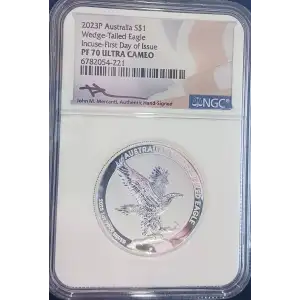 2023-P Australian Wedge-Tailed Eagle Incuse FDI PF70 UC Mercanti Signed (2)