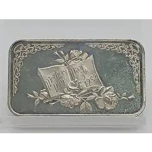 1982 Mothers Day 1 oz Silver Bar Dahlonega Mint VINTAGE
