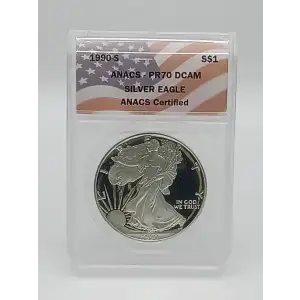 1990-S American Silver Eagle ANACS PR70 DCAM