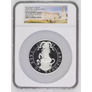 2019 10oz Yale of Beaufort The Queen's Beasts ULTRA CAMEO (2)