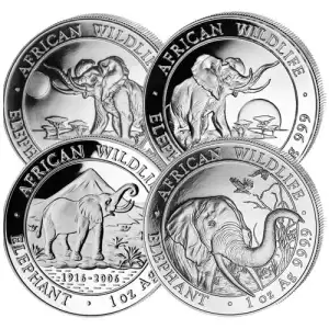Somalia Silver Elephants Misc Dates